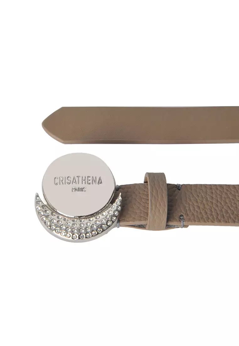 Sunmoon Belt in Brown,Sliver