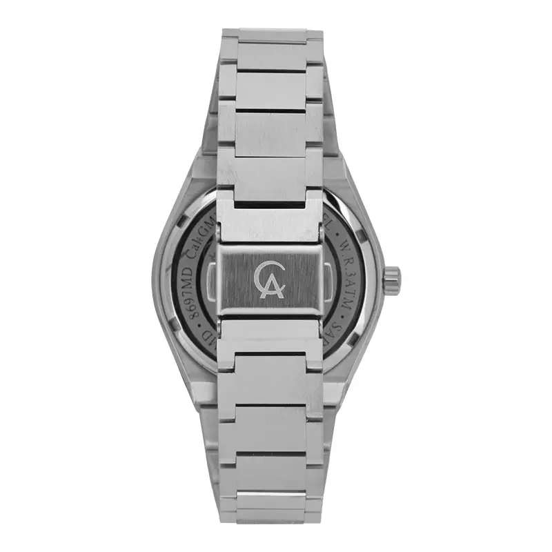 Jam Tangan Pria Alexandre Christie AC 8697 MD BSSOR Men Sapphire Orange Dial Stainless Steel Strap
