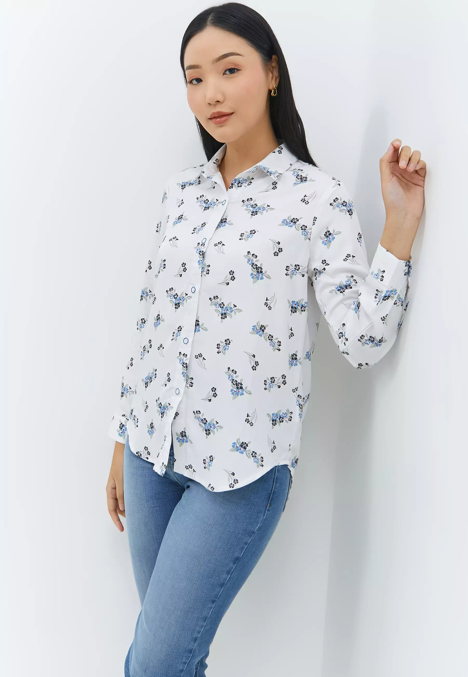 Tatum Flower Blue Shirt (G.11663)