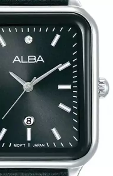 Jam Tangan Wanita Alba Fashion AH7DW7 AH7DW7X1 Black Leather Strap Color Women Black Dial Watch Original Garansi Resmi