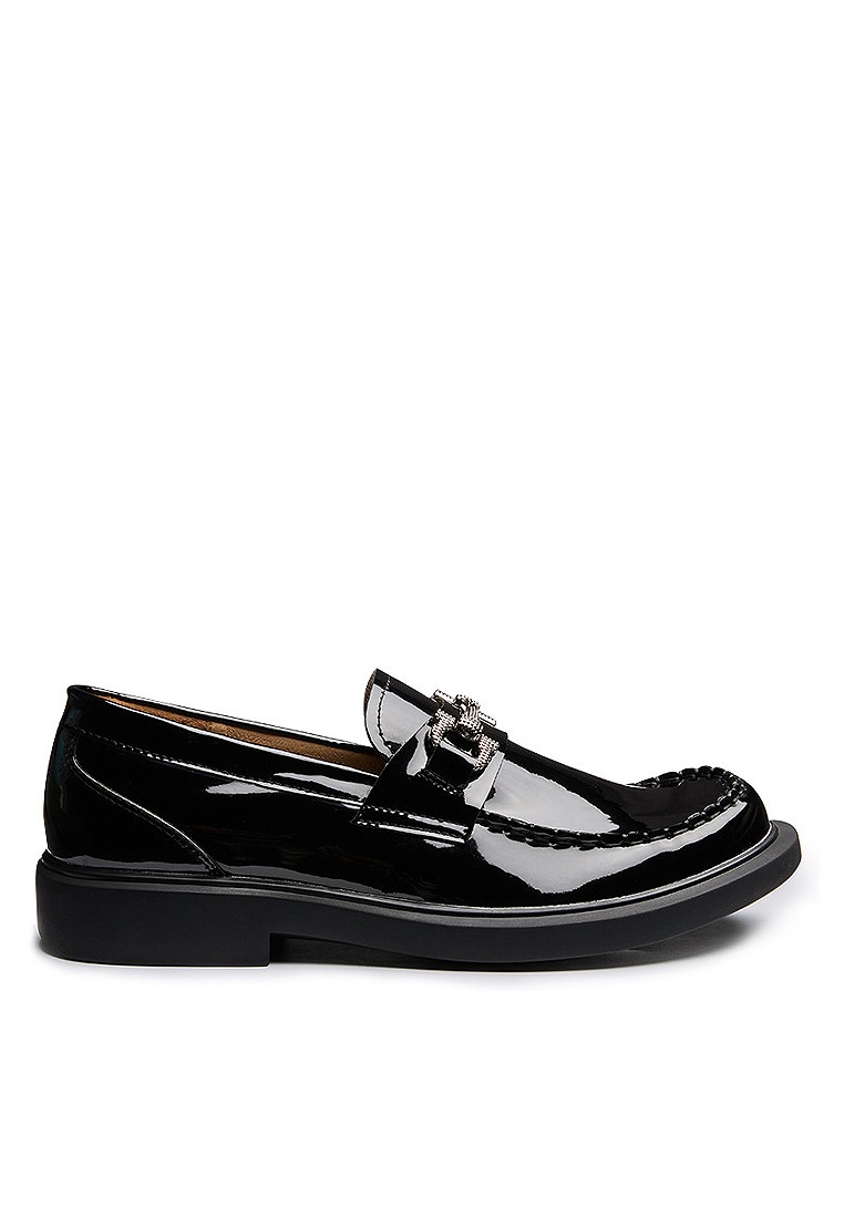 VANSA Comfortable Patent Buckle Slip-on Loafer VSM-C2192