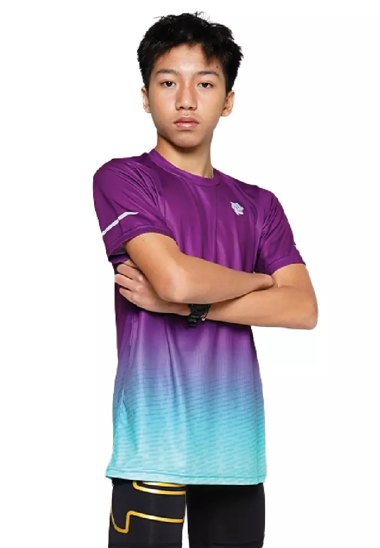 Tiento Baju Lari Ringan Jersey Running Anti UV Pria Dry Fit Lengan Pendek Airlite Bluedemon