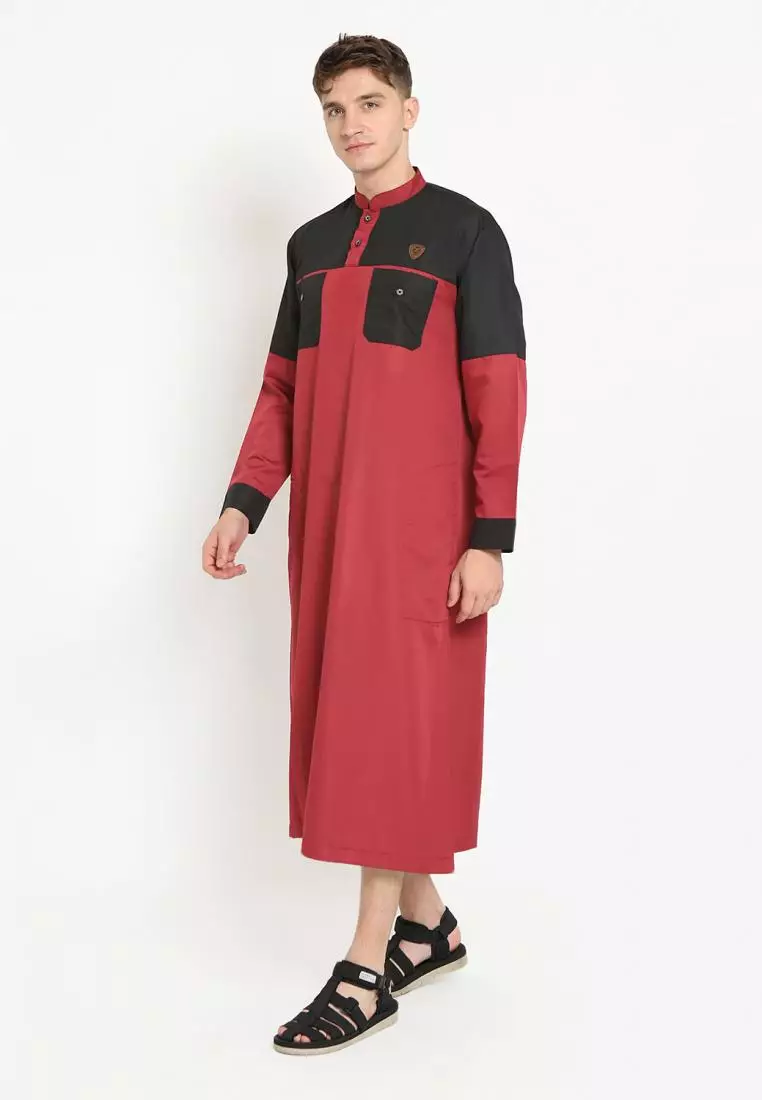 Zayidan Gamis Jubah Muslim Pria Faiz - Maroon