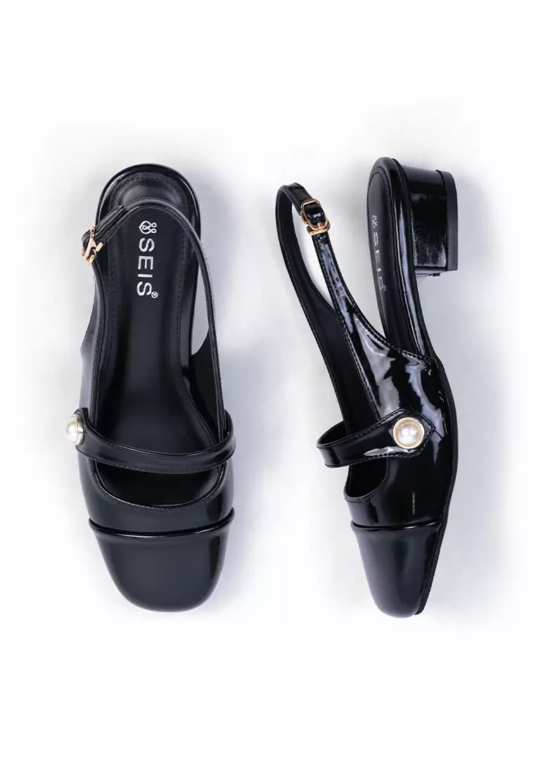 SEIS Greisy Sepatu Mules Heels Wanita | Slingback Hak 3 cm