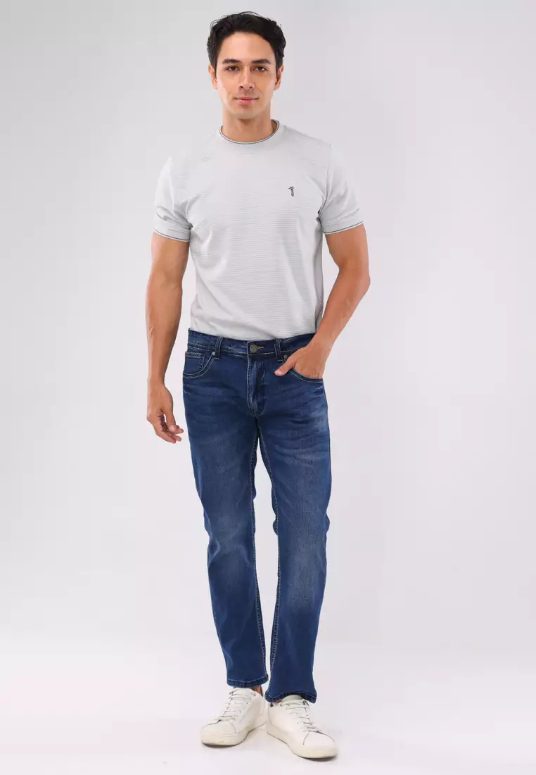 Denim Long Pants Slim Tapered