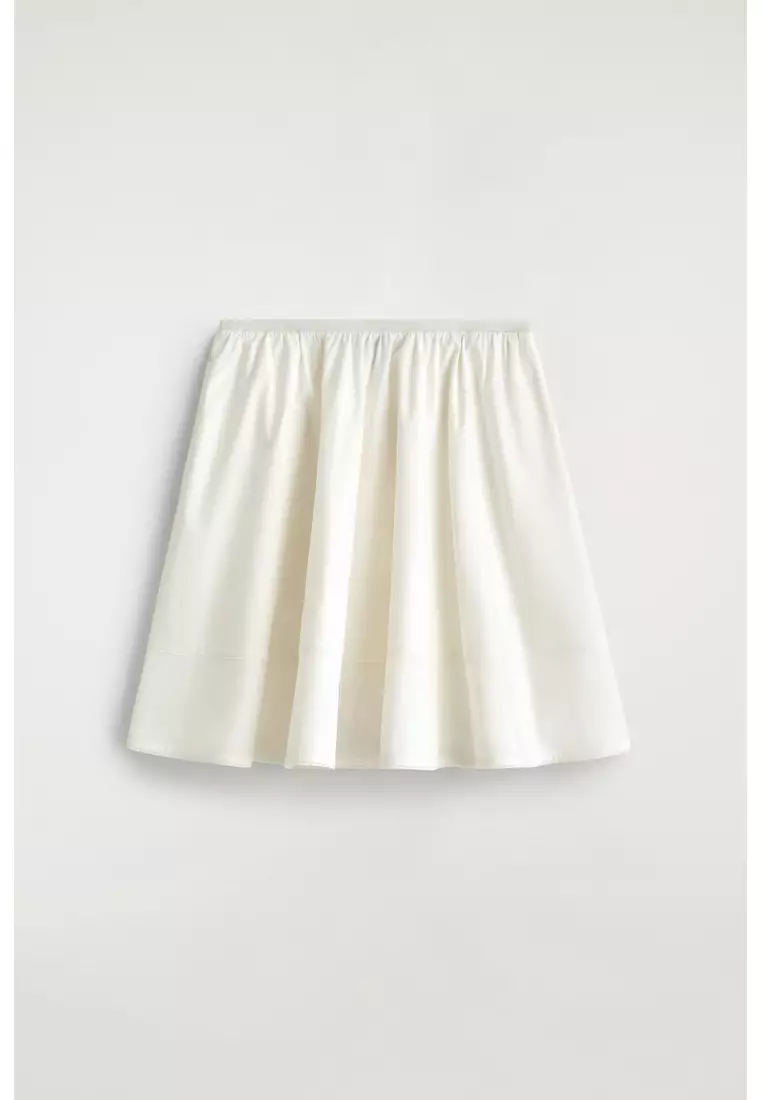 EMBROIDERED COTTON-POPLIN SKIRT