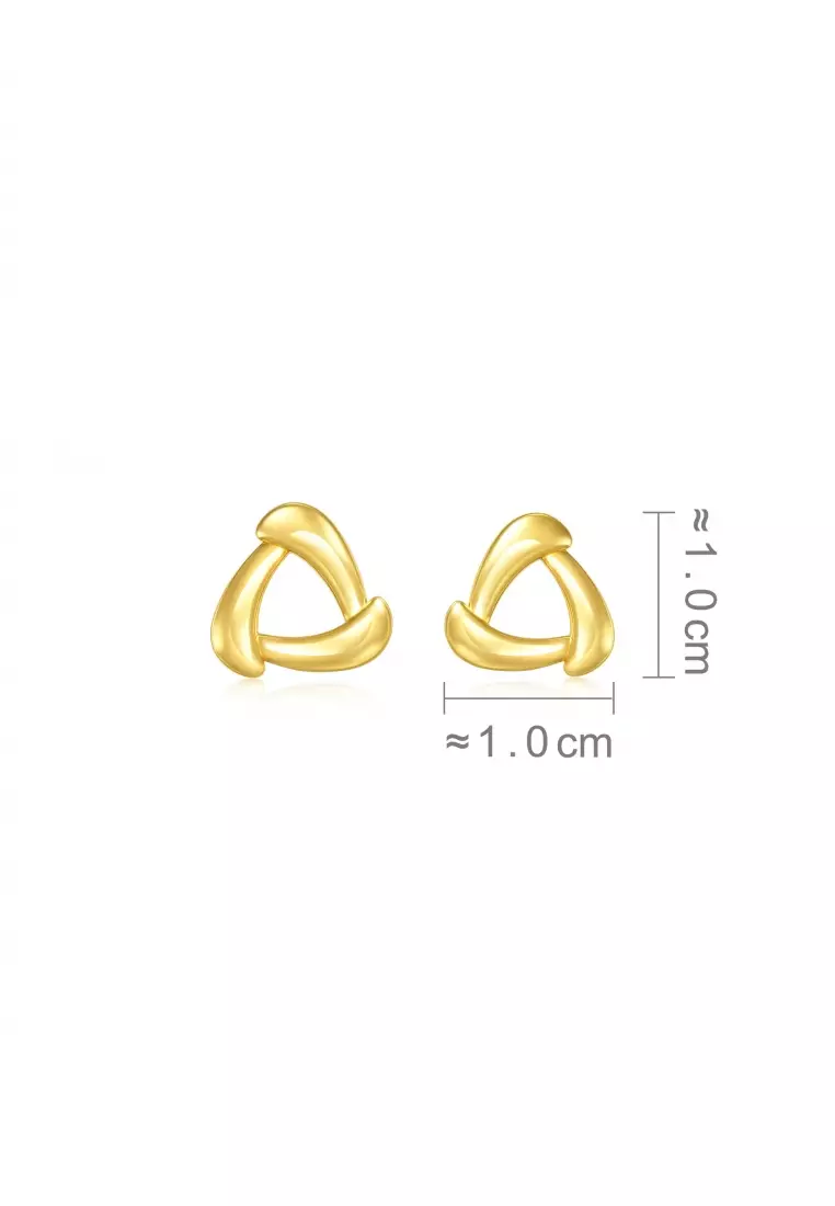 999 24K Solid Gold Dainty Stud Earrings for Women 94093E