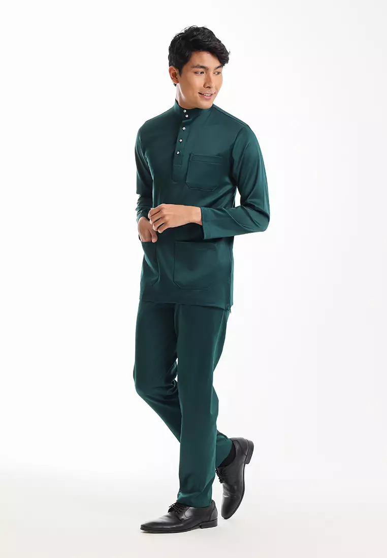 Alain Delon Baju Melayu Cekak Musang Dewasa - 19026005-49BotanicalGreen