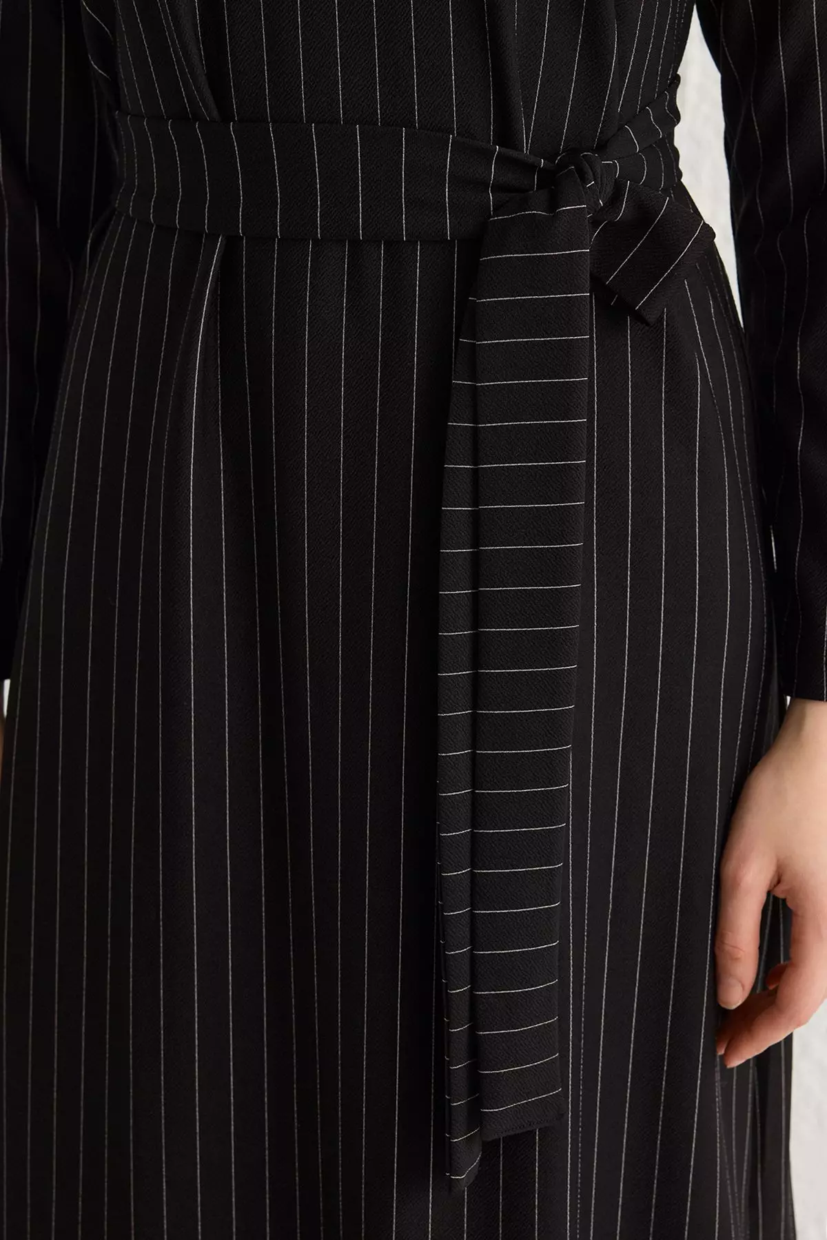 Striped with Waist Tie Dress