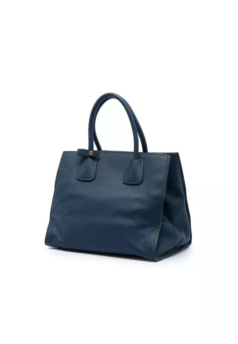 Pre-Loved Prada Vitello Daino Front Pocket Open Convertible Tote
