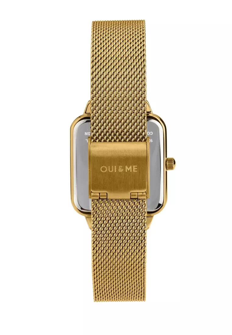 [Sustainable Watch] Oui & Me Harmonie 36.2x27.5mm Rectangular Case Women's Gold Metal Band Quartz Watch ME010381