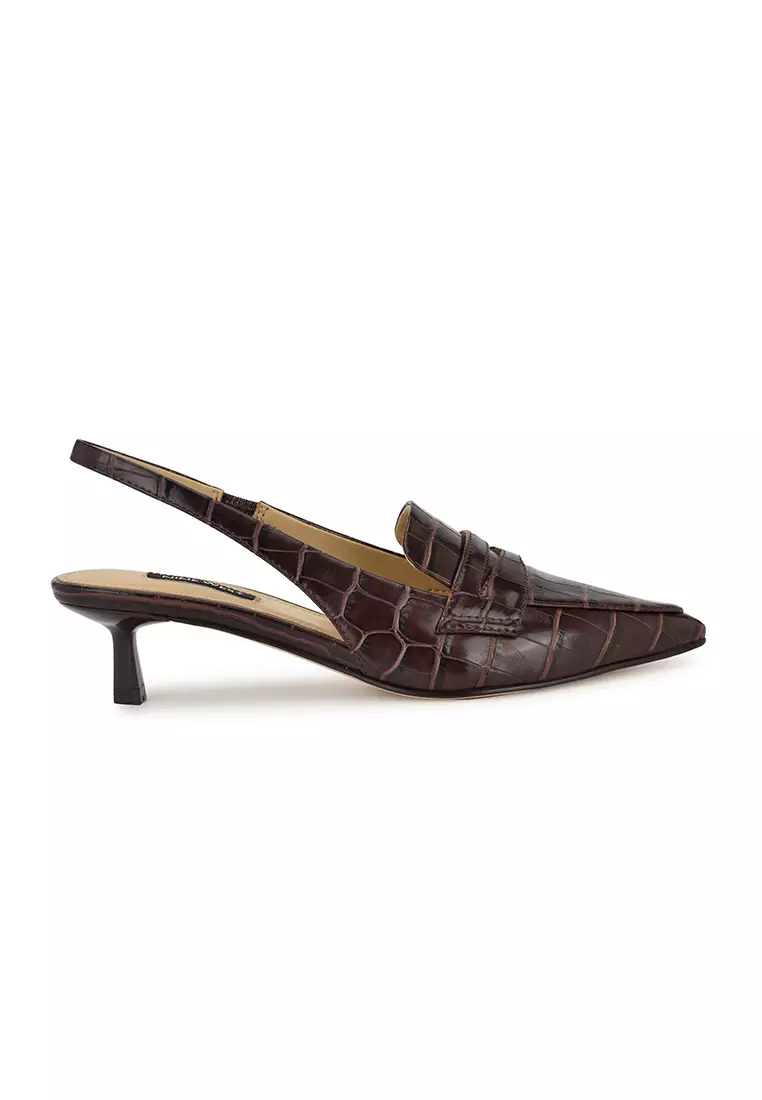 Dark brown slingback pumps hotsell