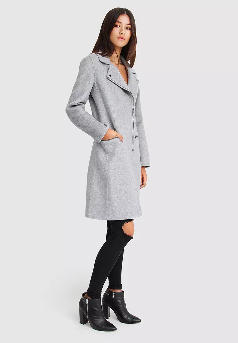 Wool cheap moto coat