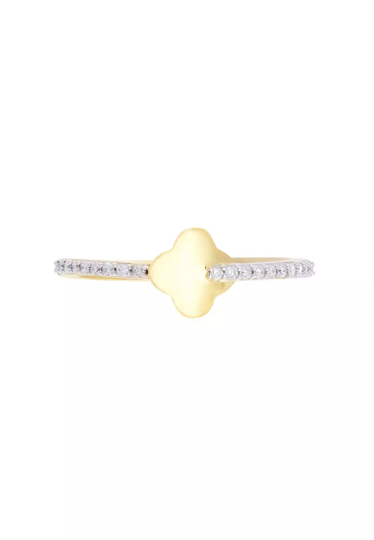 HABIB Clover Straight Band Diamond Ring in 375/9K Yellow Gold 265081022