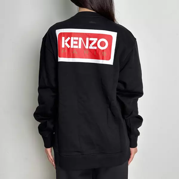 Sweater KENZO PARIS SQUARE POCKET BACK RED BLACK SWEATSHIRT 100% ORIGINAL