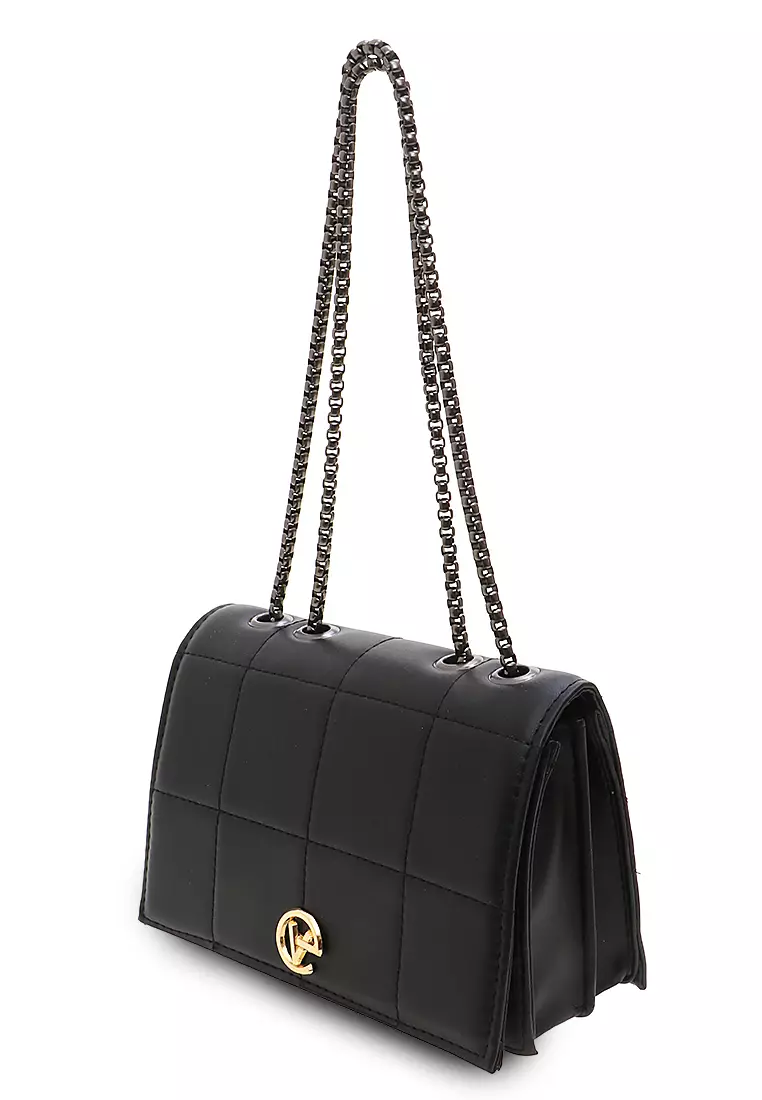 Wilda Sling Bags Casual Motif Kotak-Kotak Design Simple - Black