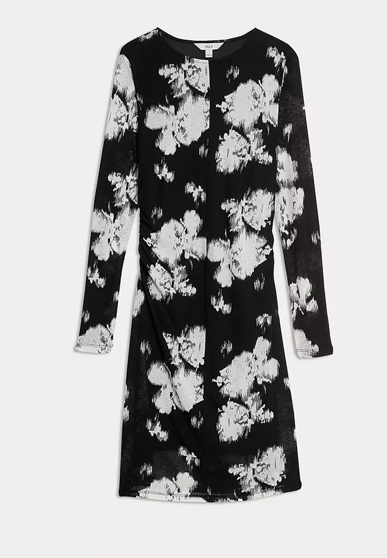 Mesh Jersey Mini Column Dress