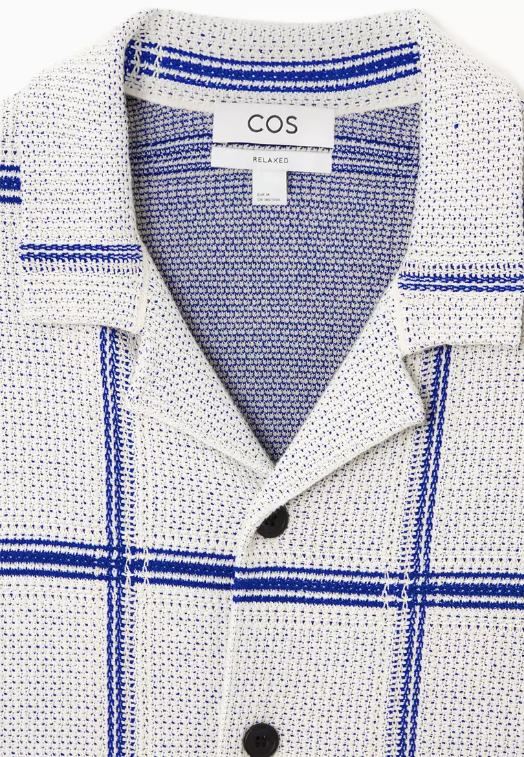 Checked Knitted Short-Sleeved Shirt