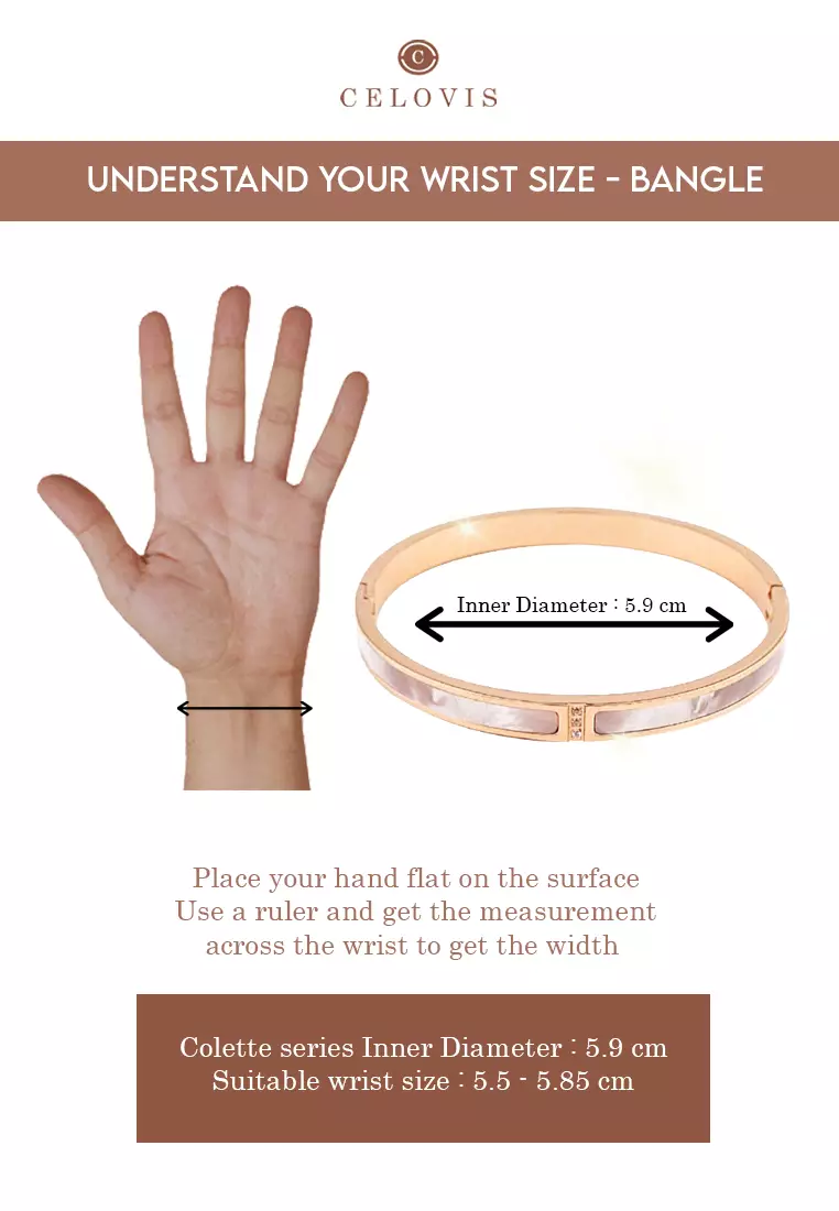 Colette Tri-Dias Mother of Pearl Bangle in Rose Gold