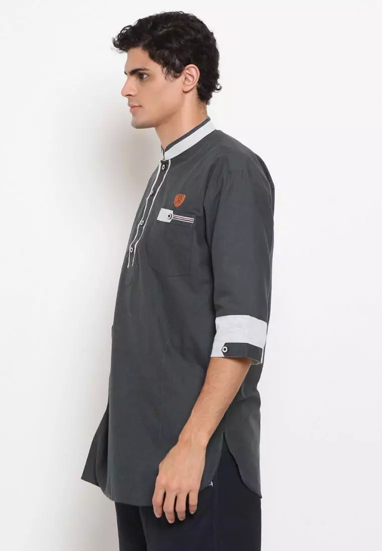 Zayidan Baju Koko Gamis Muslim Pria Nazran - Abu