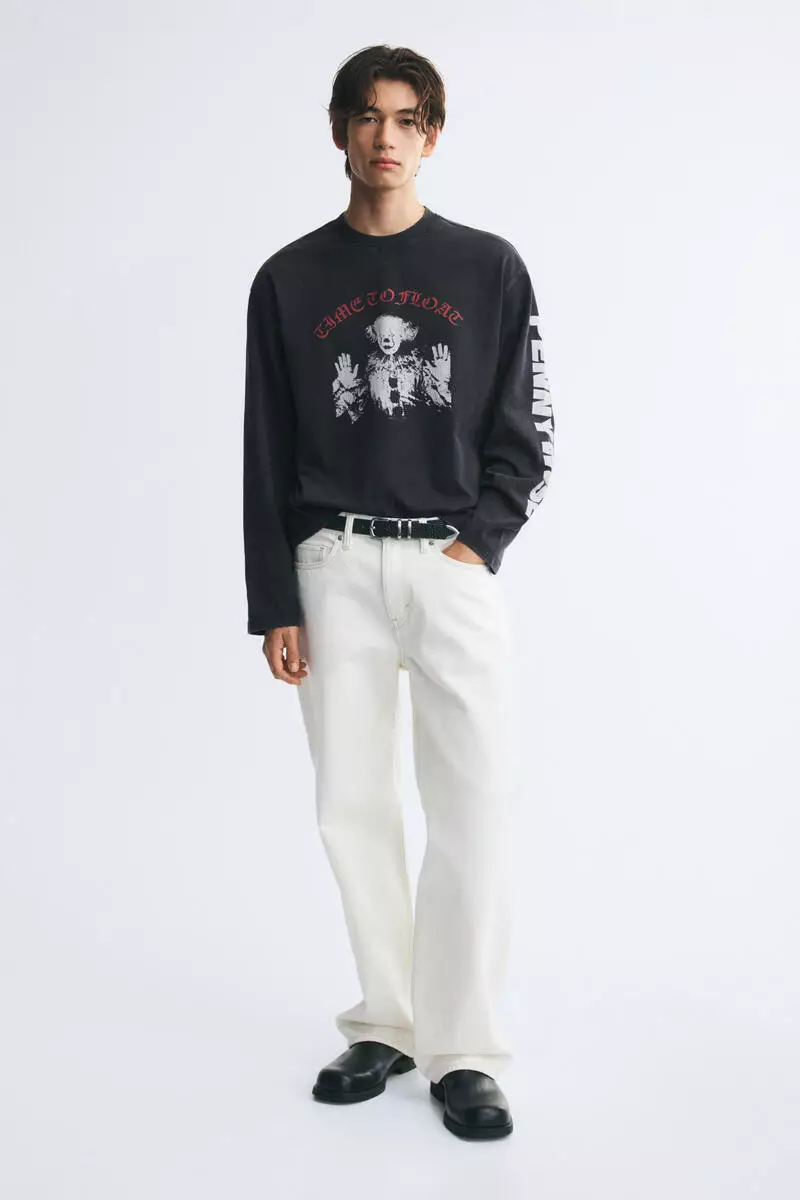 Regular Fit Boxy printed cotton T-shirt
