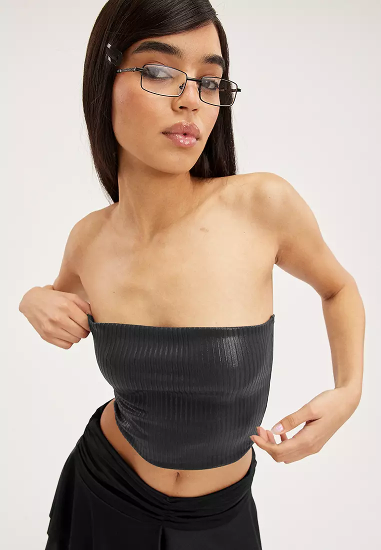 Buy Monki Ribbed Tube Top Online