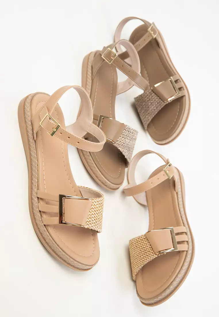 Nude-Wicker Women's Sandals 20395