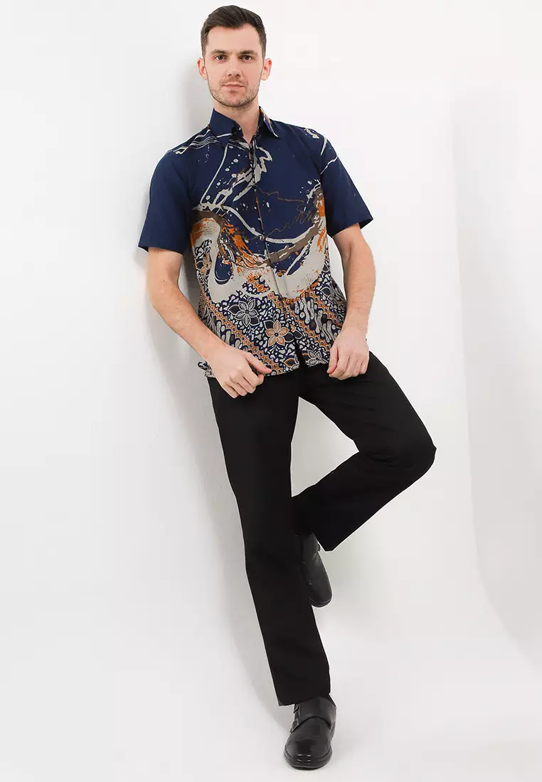 Dixie Kemeja Batik Exclusive Premium Pria Casual Modern Lengan Pendek