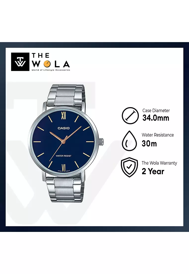 Women's Analog LTP-VT01D-2B Stainless Steel Band Casual Watch