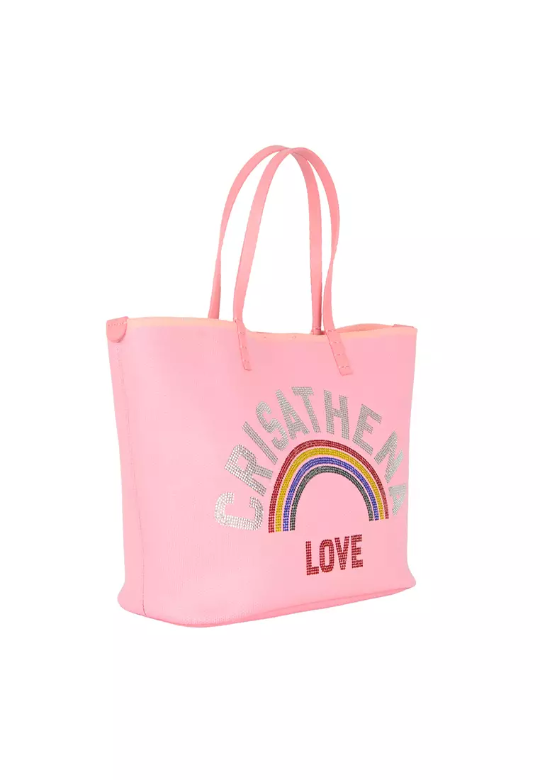 Glam Rainbow Middle Tote Bag in Pink
