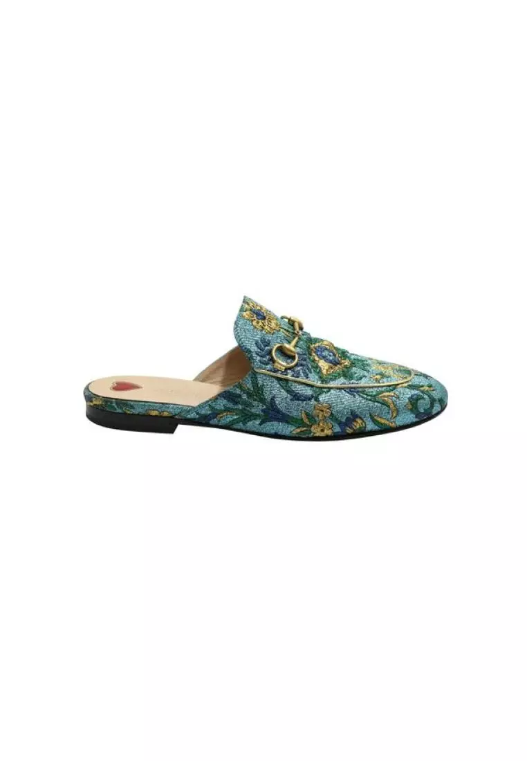 Blue gucci mules hotsell