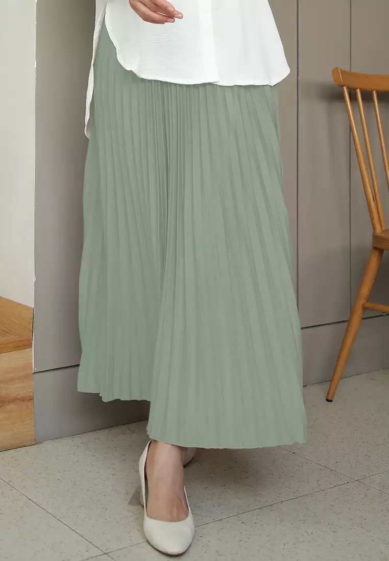 Cotton Bee - Rok Plisket Niana Aline Basic - Medow Mist