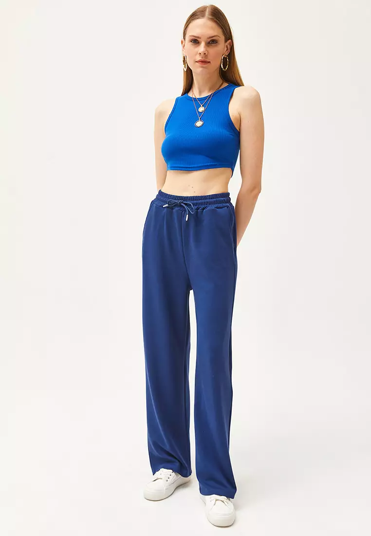 Pockets Modal Palazzo Sweatpants