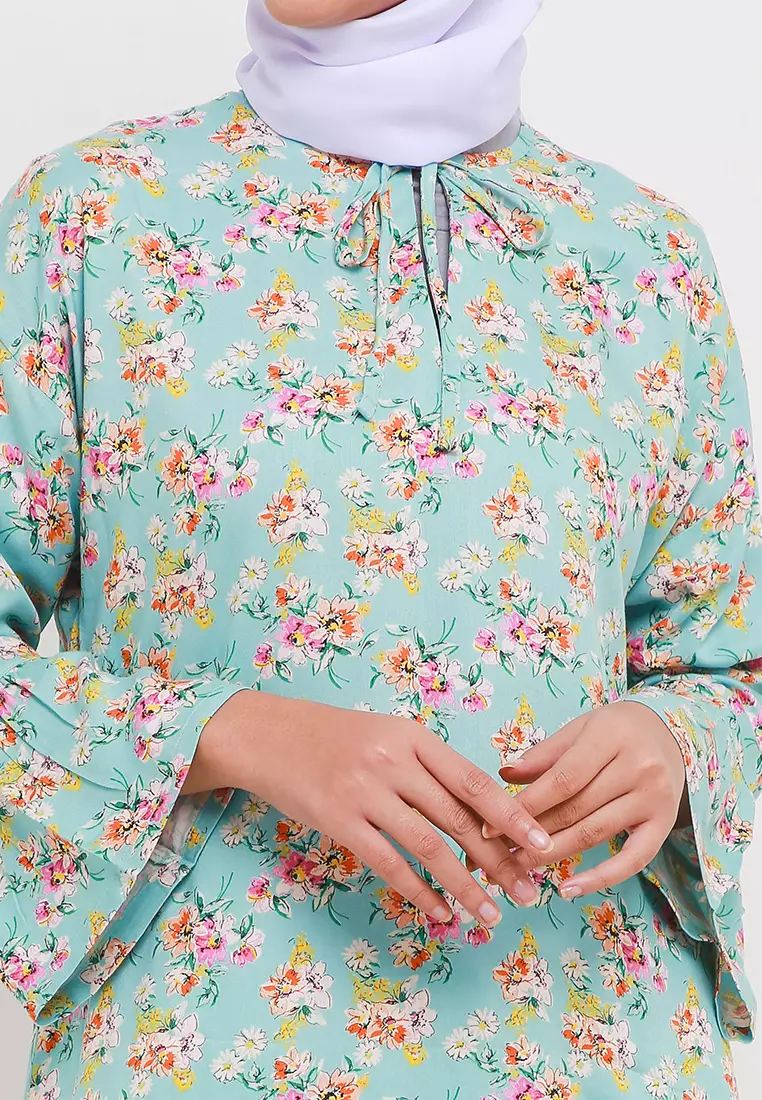 MFMW Suniari Tunik Hijau Motif Bunga