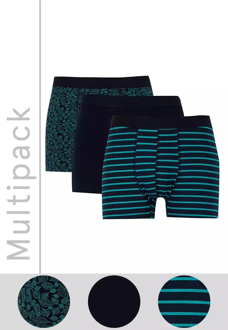 網上選購DeFacto 3-Pack Regular Fit Knitted Boxer 2024 系列