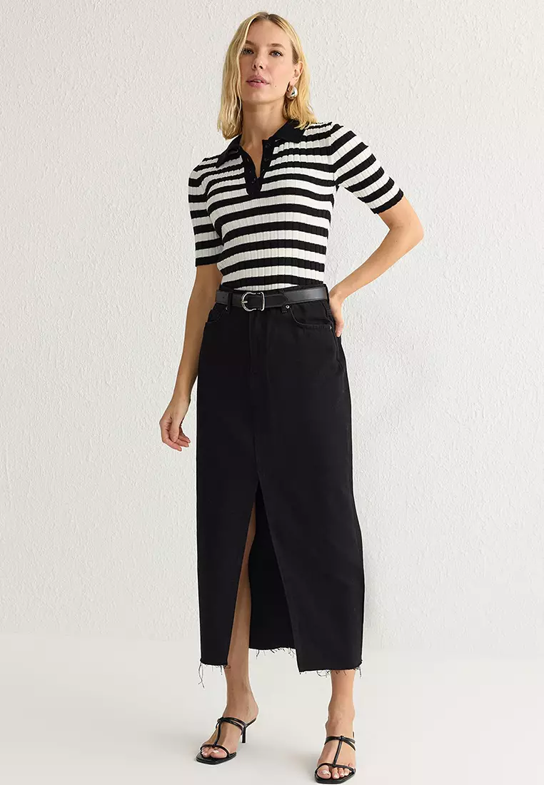 Straight Short Slim Blouse