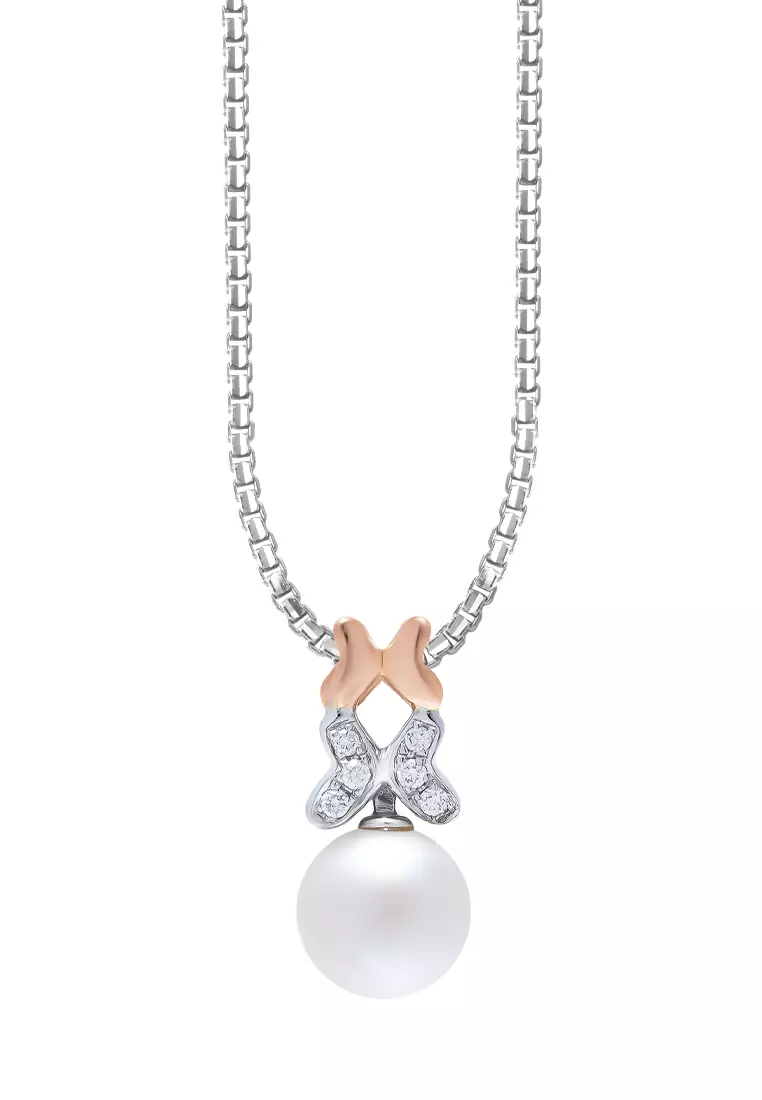 Buy TOMEI TOMEI Pearl-fection Butterfly Pendant Set, White+Rose