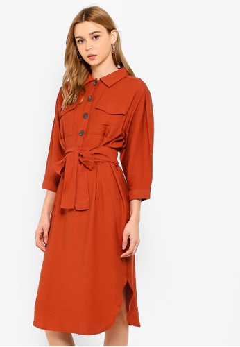 Buy Pieces Elsa 3 4 Midi Dress Online On Zalora Singapore