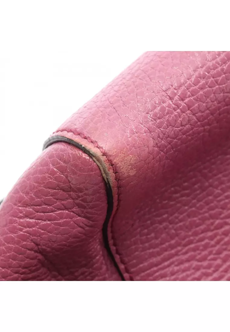 Pre-Loved Gucci swing Shoulder bag tote bag leather Pink purple Blue gray