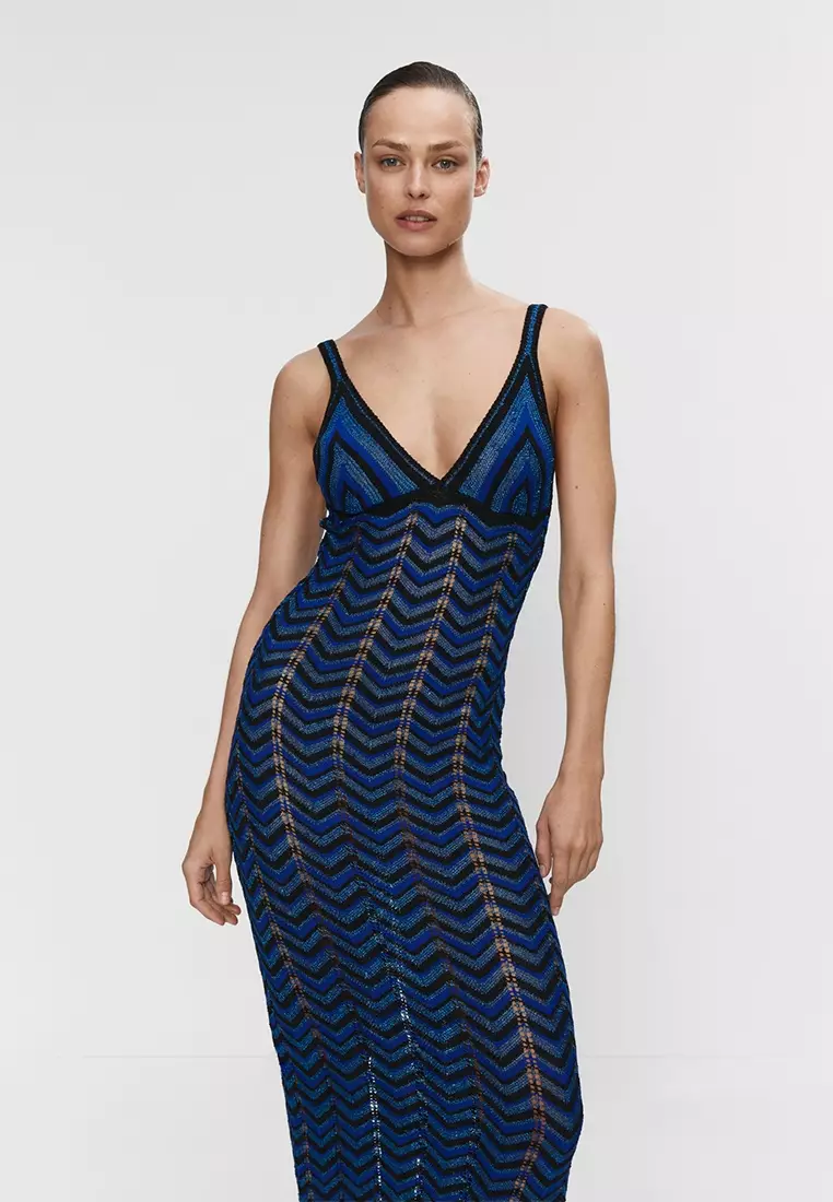 Lurex Geometric Openwork Dress