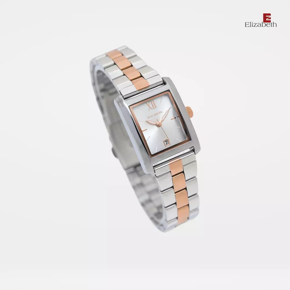 Jam Tangan Wanita - Elizabeth | Chain Strap 2201-0921 | Silver-Rose