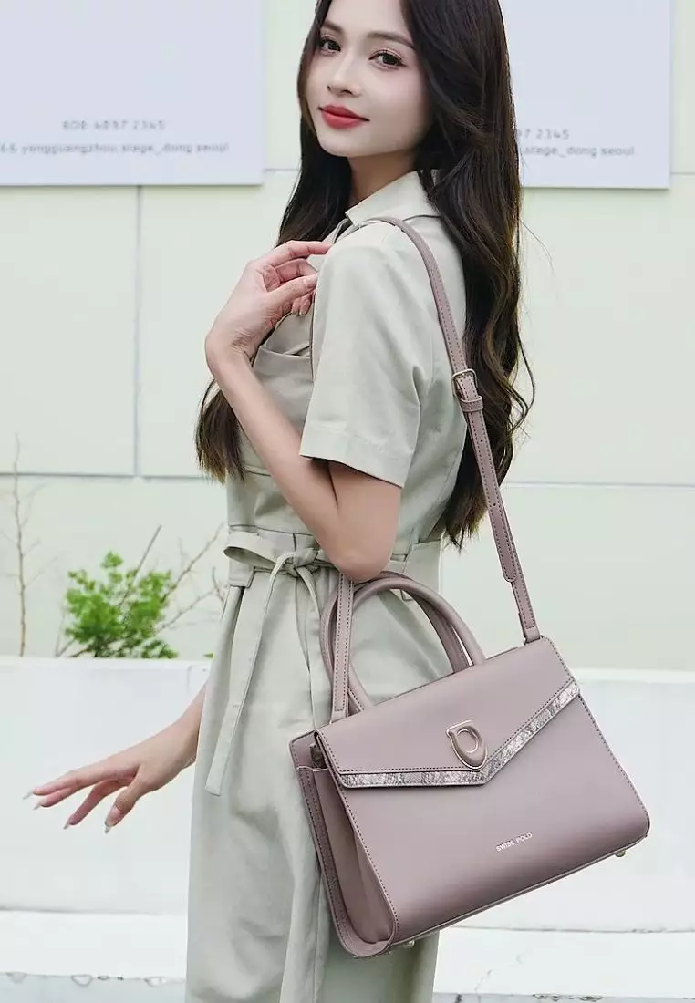 Women's Top Handle Bag / Sling Bag / Crossbody Bag / Shoulder Bag (Tas Tangan / Tas Selempang / Tas Bahu) - Merah / Cokelat