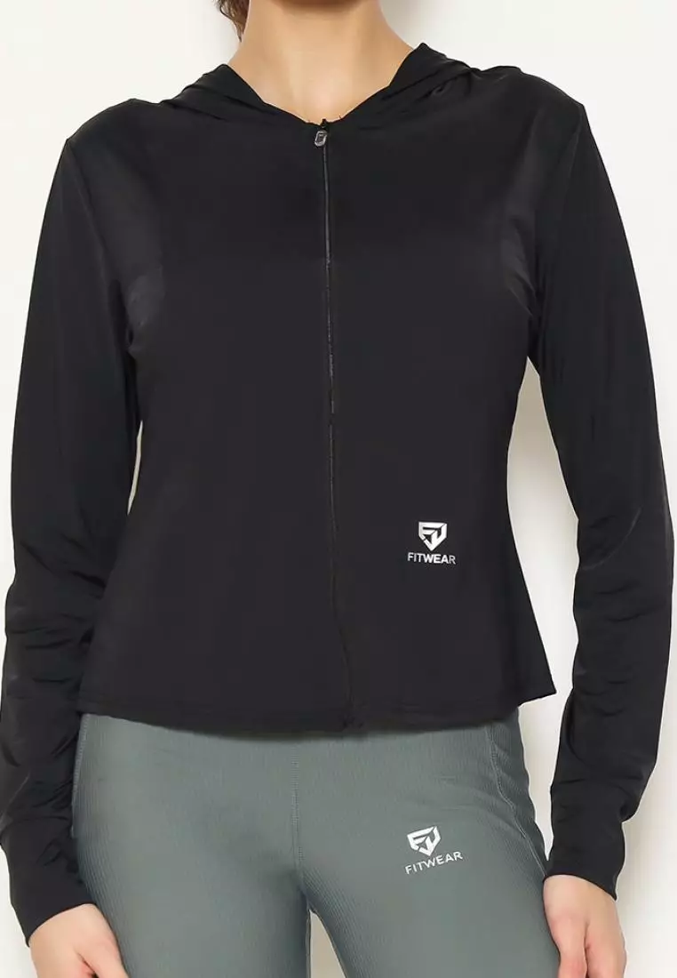 Fitwear - Jaket Olahraga Wanita DRYFIT NATASHA SLIMFIT ANTI UV - BLACK