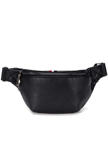 Lara black Plain Zipper Belt Bag - Black 92074AC73271D4GS_1