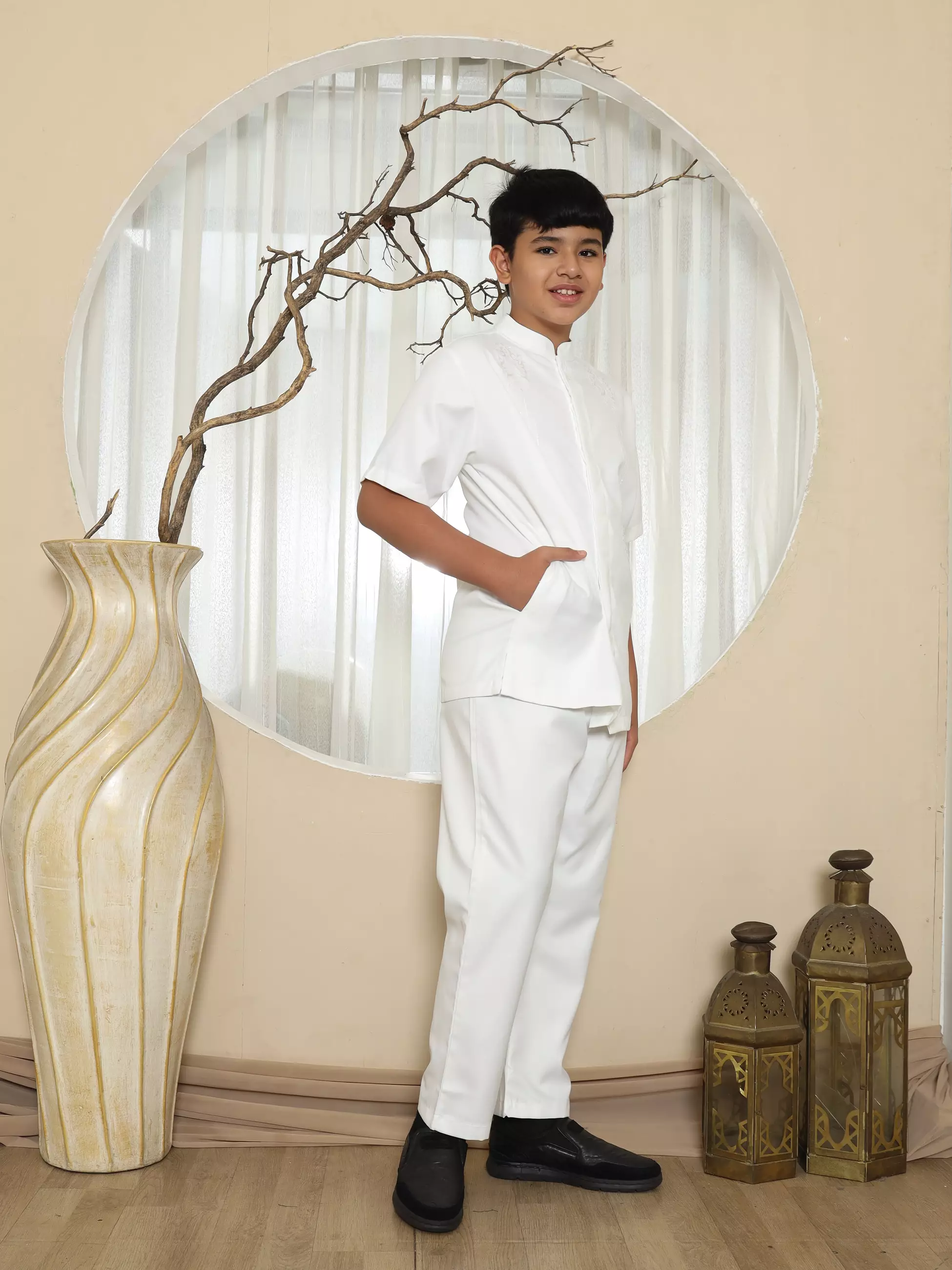 Baju Koko Anak KKA 47 White BW Putih Tulang