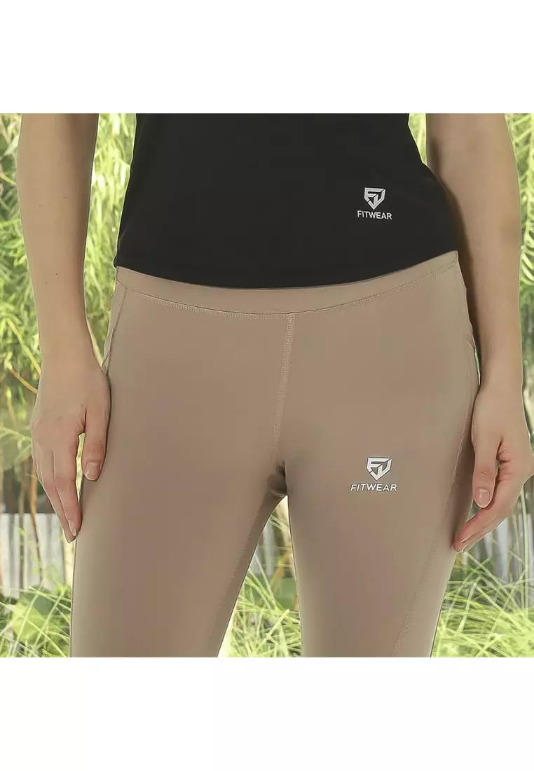 Fitwear - Legging Big Size Olahraga Wanita LAYLA ACTIVE 2 POCKET - CAPPUCCINO
