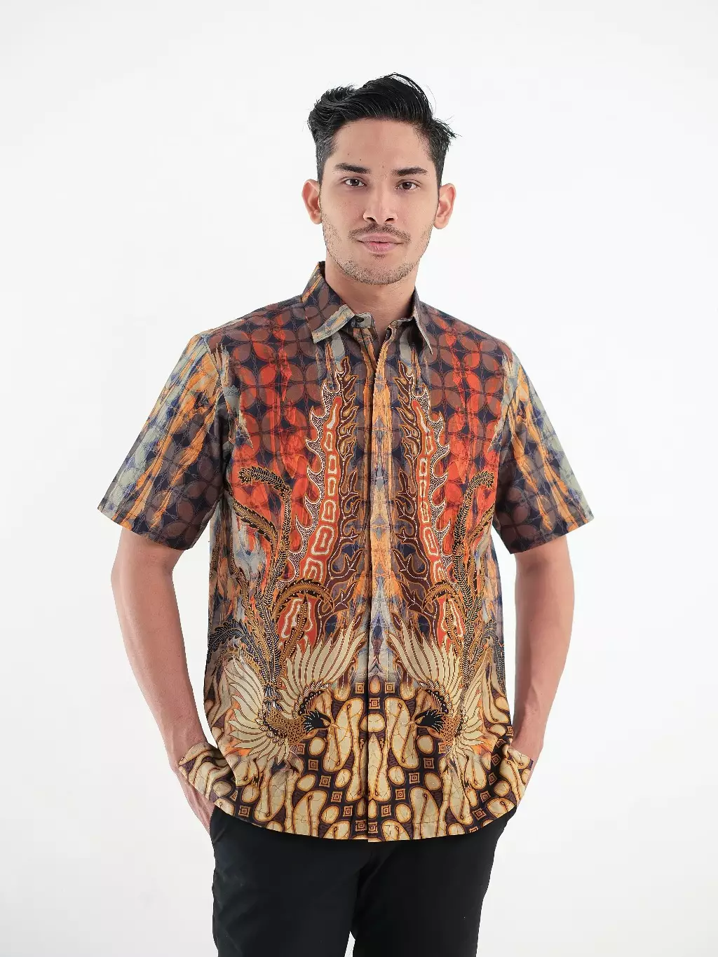 Raditya Kemeja Pendek Pria  Regular Fit Furing Digital Print