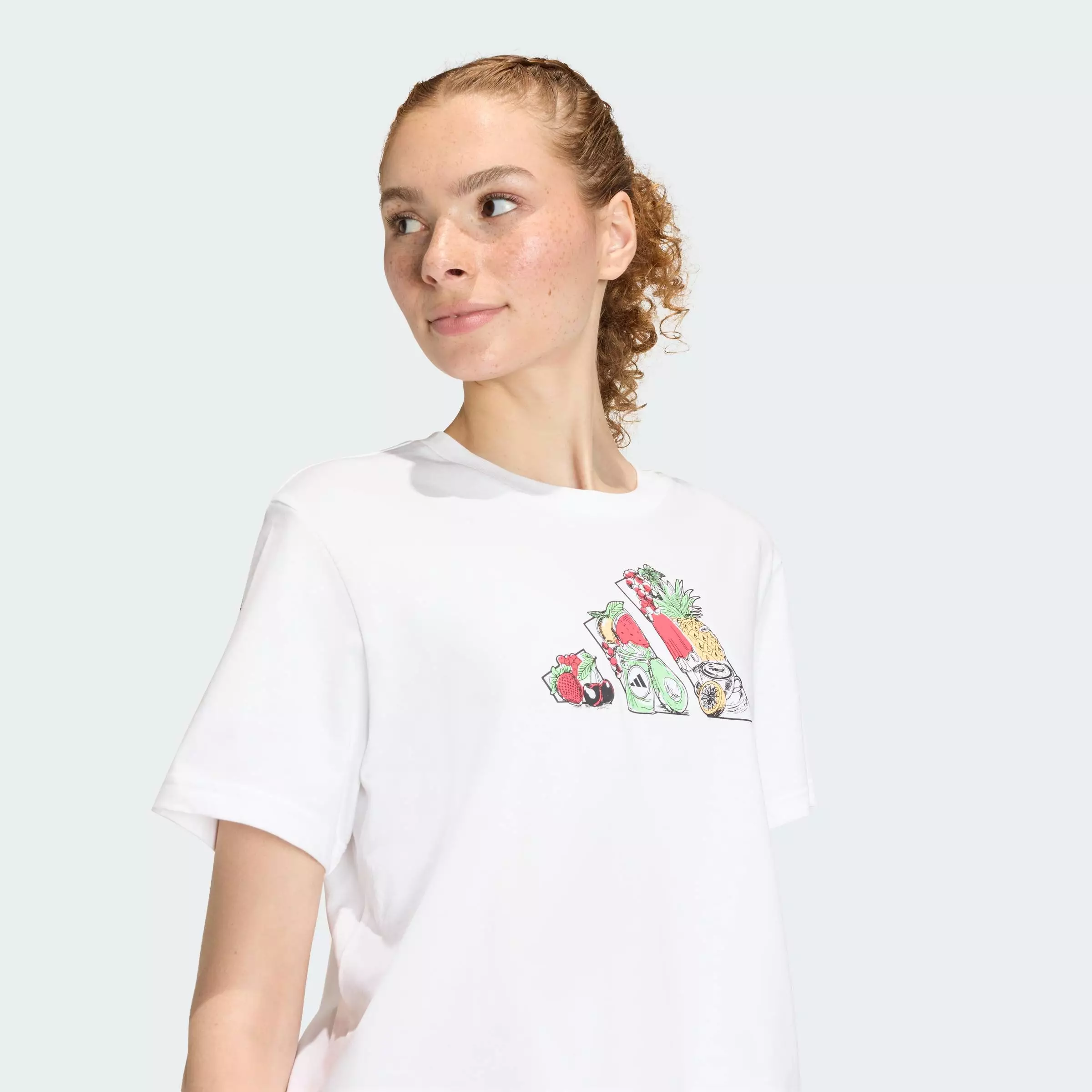 Lifestyle FOOD CROPPED LOOSE GRAPHIC T-SHIRT Women White KA5073