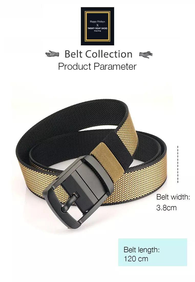 Signature Monogram HIRATSUKA Debossed Black Gold Belt for Men