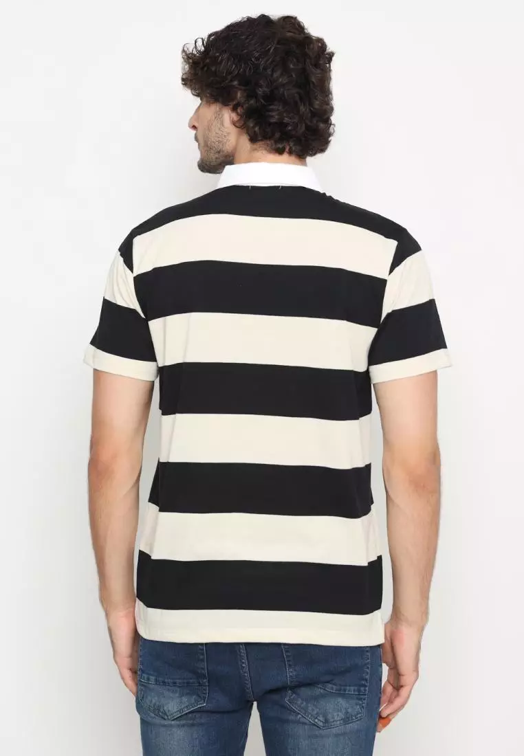 Matsuda Kaos Rugby Polo Shirt Pria Katun Lengan Pendek Noshiro